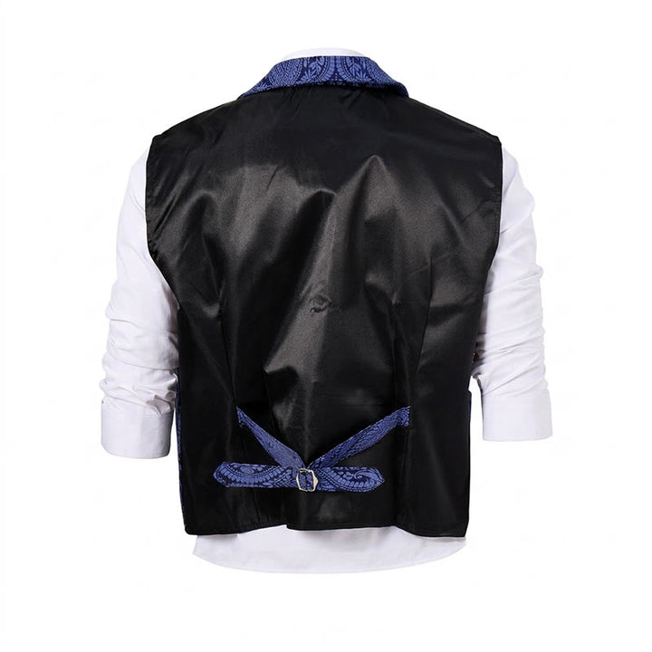 Men's Victorian Floral Jacquard Gothic Formal Chenille Suit Vest - image 11
