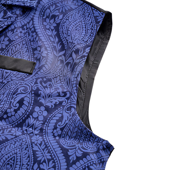 Men's Victorian Floral Jacquard Gothic Formal Chenille Suit Vest - image 7