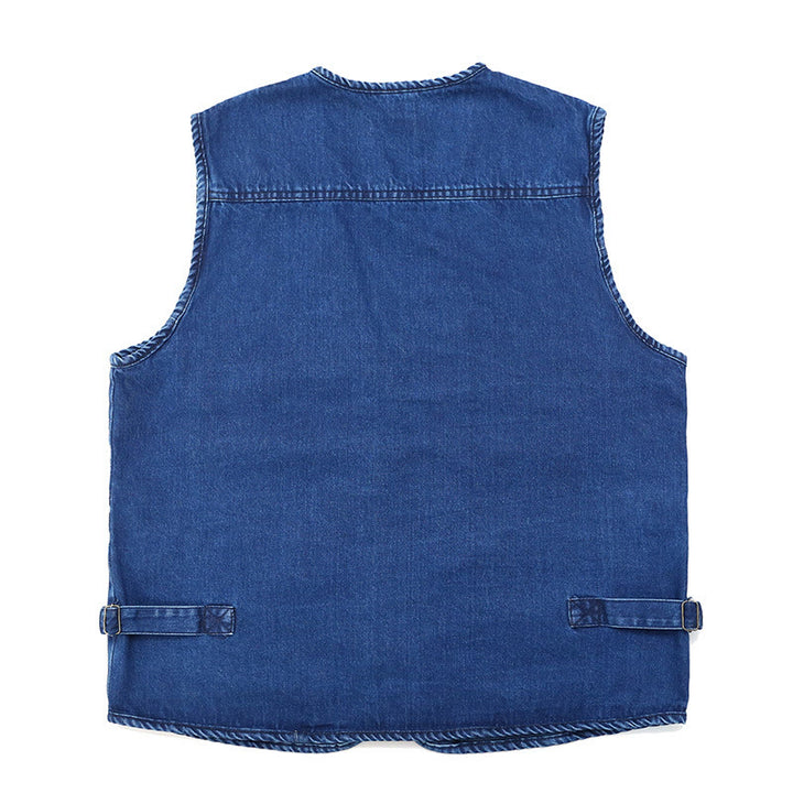 Vintage Multi-Zip Techwear Sleeveless Denim Vest - image 7