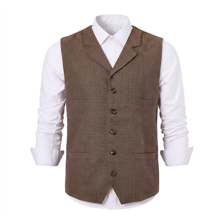 Men's Herringbone Suit Lape with Decorative Chain Suit Vest - image 21