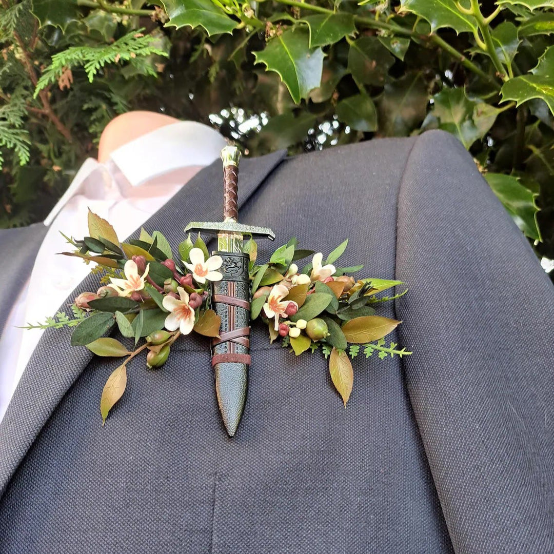 Medieval Fantasy Sword Boutonniere Suit Pocket Brooch - image 6