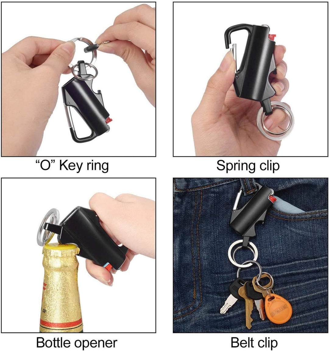 3-In-1 EDC Keychain Tool Carabiner Lighter Case - image 2