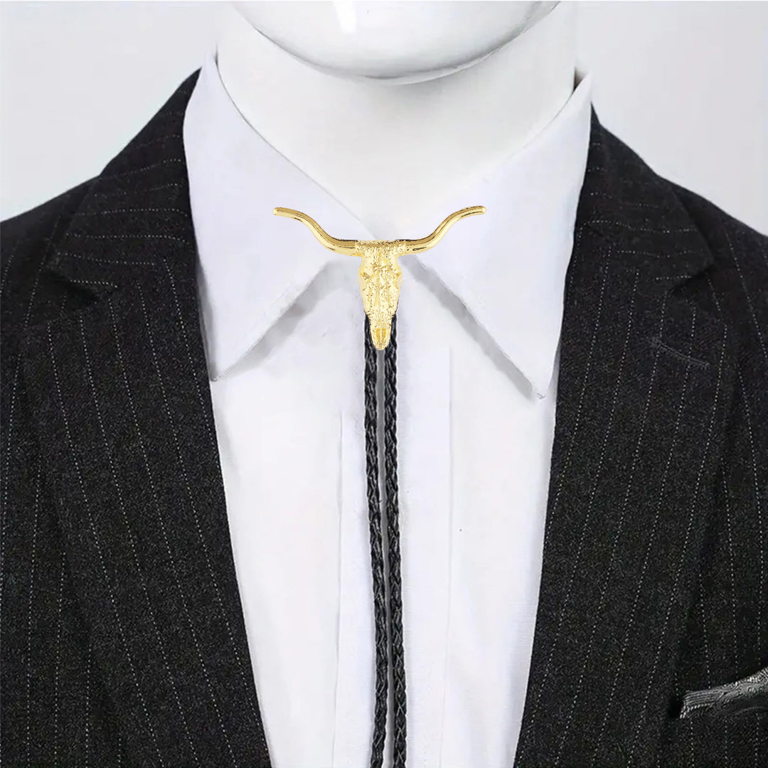 Retro Longhorn Bull Skull Bolo Tie - image 2