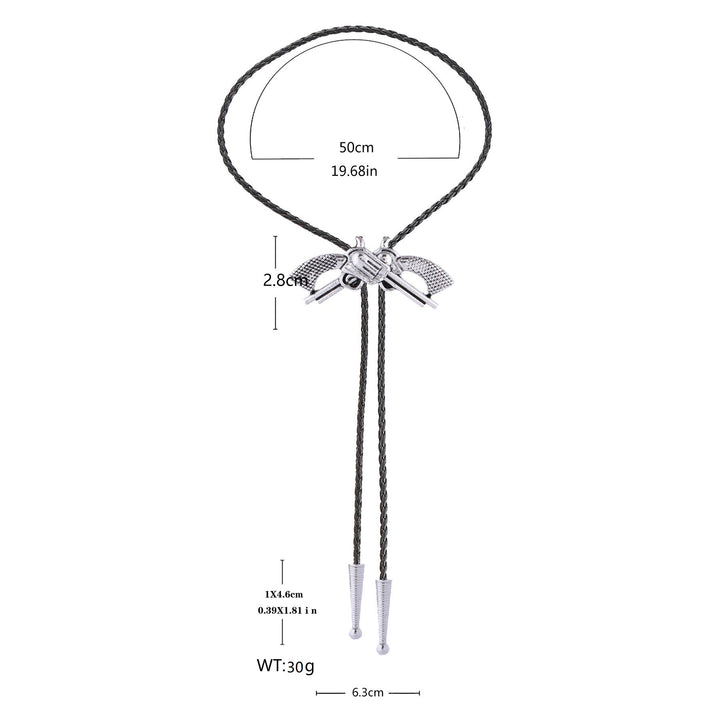 Western Retro Crossed Pistol Bolo Tie - image 11
