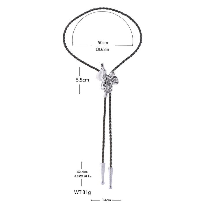 Vintage Horse Saddle Bolo Tie  - image 7