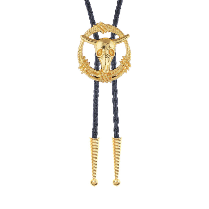 Steer Skull Rope Wreath Rock Style Bolo Tie - image 7