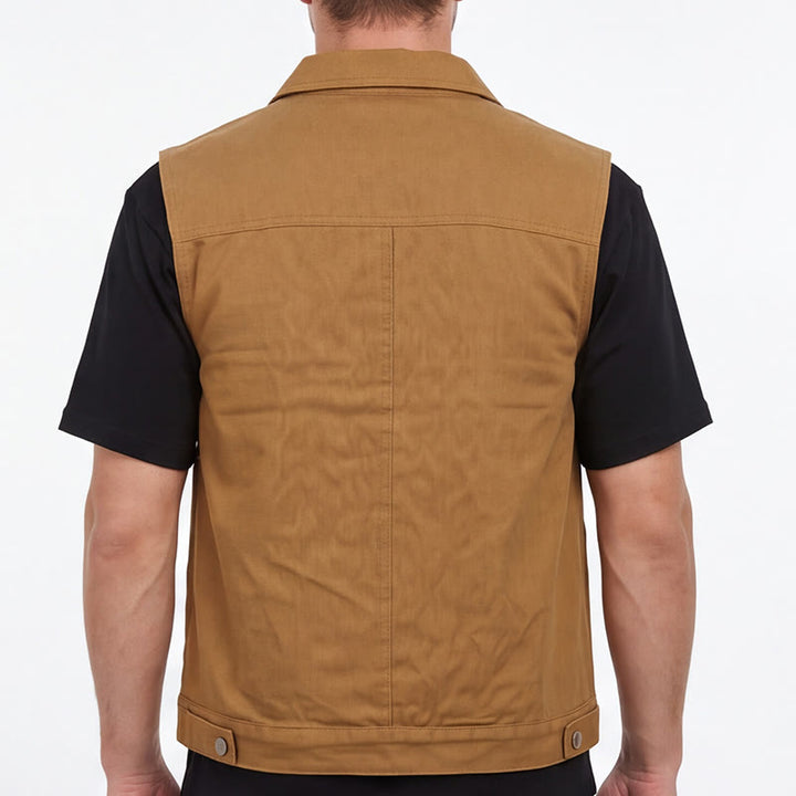 Men's American Vintage  Casual Washed Double Pockets Denim Vest - image 2