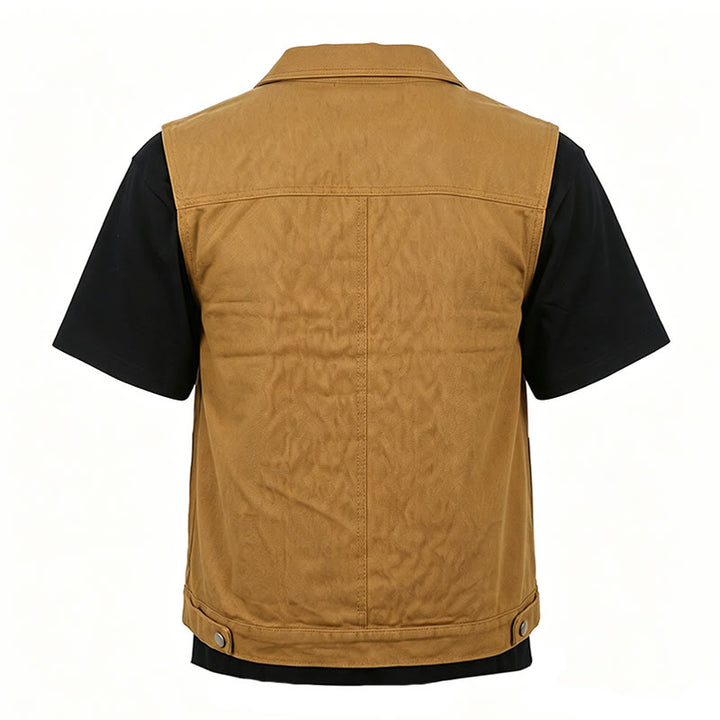 Men's American Vintage  Casual Washed Double Pockets Denim Vest - image 9