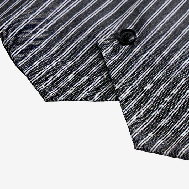 Men's Grey Striped Business Gentleman Slim Fit Retro Suit Vest - image 6