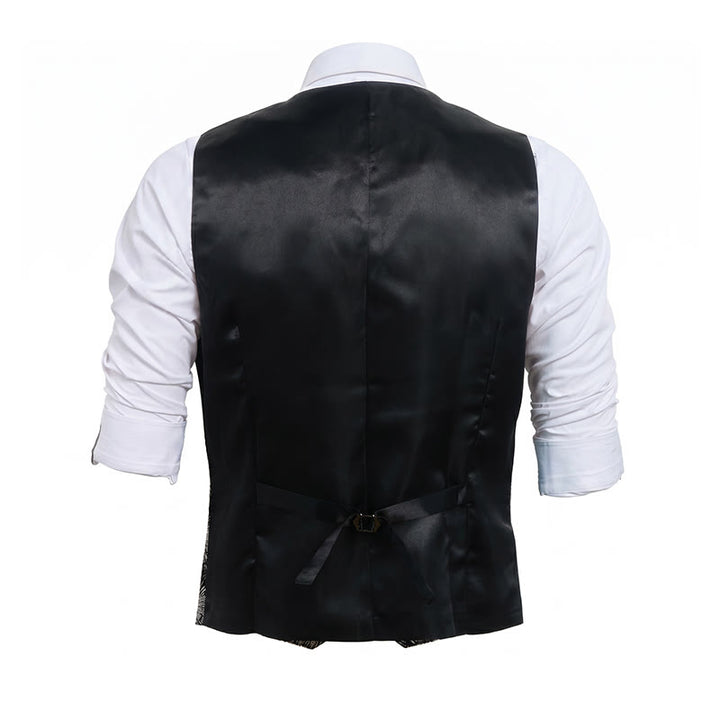 Men's Shiny Firework Print Double-breasted Suit Vest - image 11