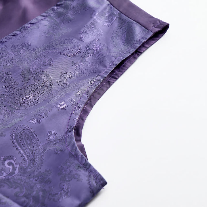 Men's 2Pcs Shiny Paisley Pattern With Bow Tie Suit Vest With Bow Tie - image 12