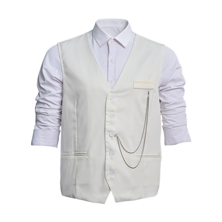 Men's Lightweight Business Single Breasted V-neck Suit Vest - image 4