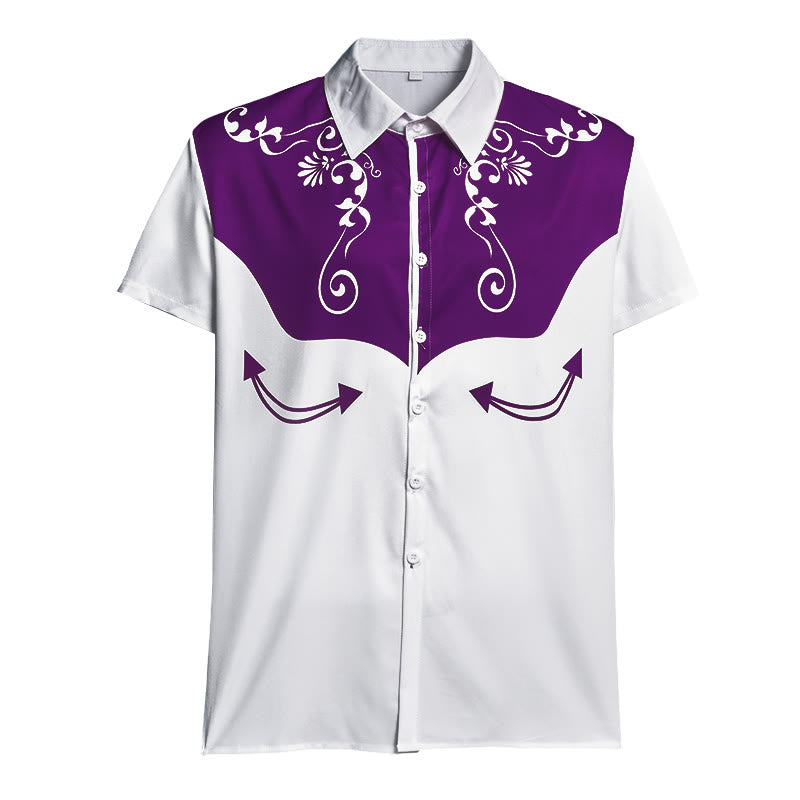 Men's Vintage Western Floral Print Button Down Shirt - image 16