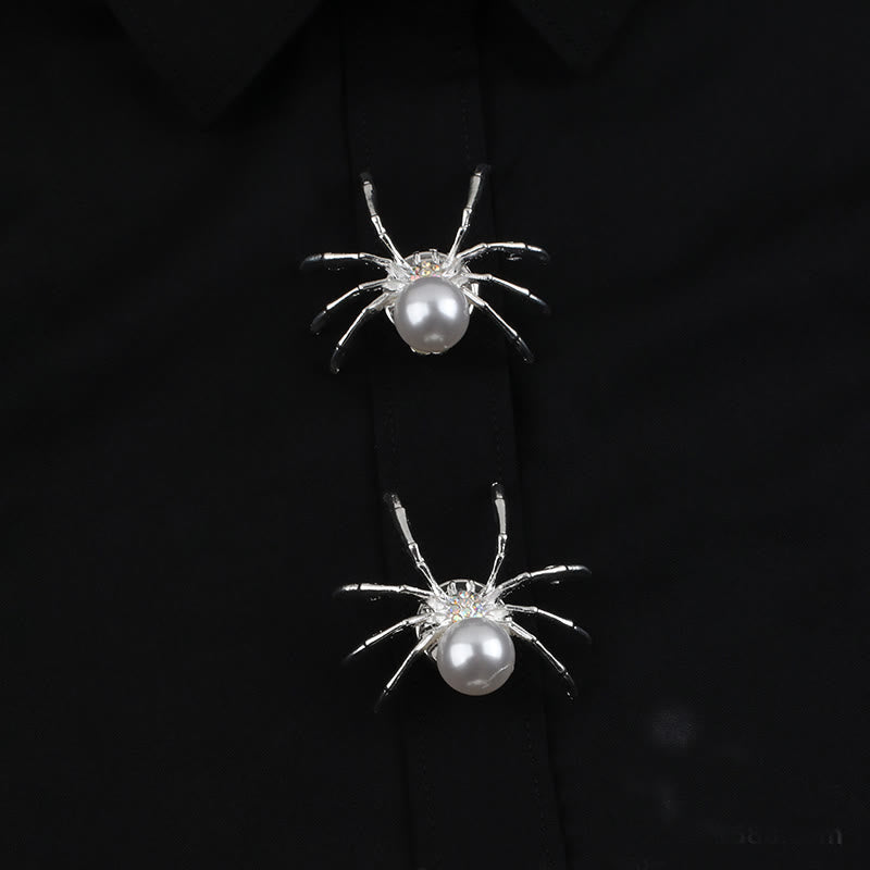 1 Pair Pearl Web Spider Snap-On Shirt Insect Button Covers - image 4