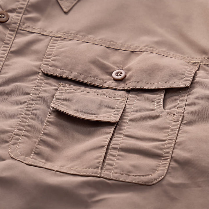 Men's Tactical Convertible Zip-Off Sleeve Workwear Shirt - image 9