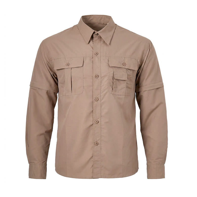 Men's Tactical Convertible Zip-Off Sleeve Workwear Shirt - image 12
