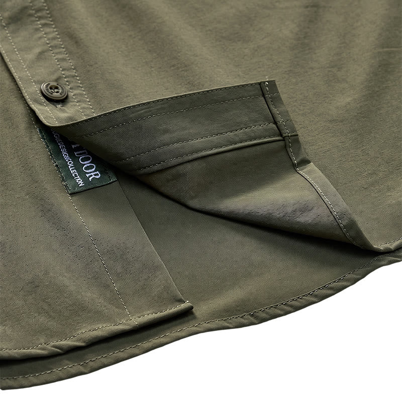 Men's Summer Outdoor Multi-Pocket Workwear Shirt - image 9