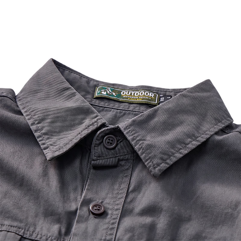 Men's City Utility Workwear Shirt With Vertical Zip Pockets - image 7
