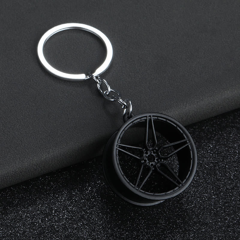 Mini Modern Car Parts Design Keychain Collection - Black Great Wheel - image 10