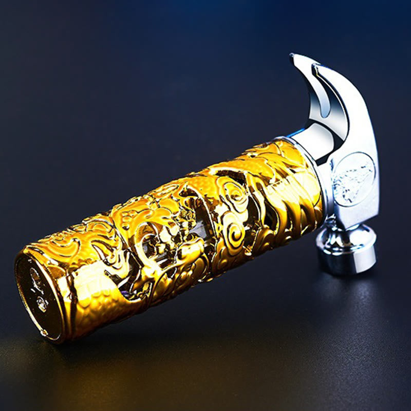 Gold Hammer-Shaped Wolf Emblem Butane Lighter - image 1