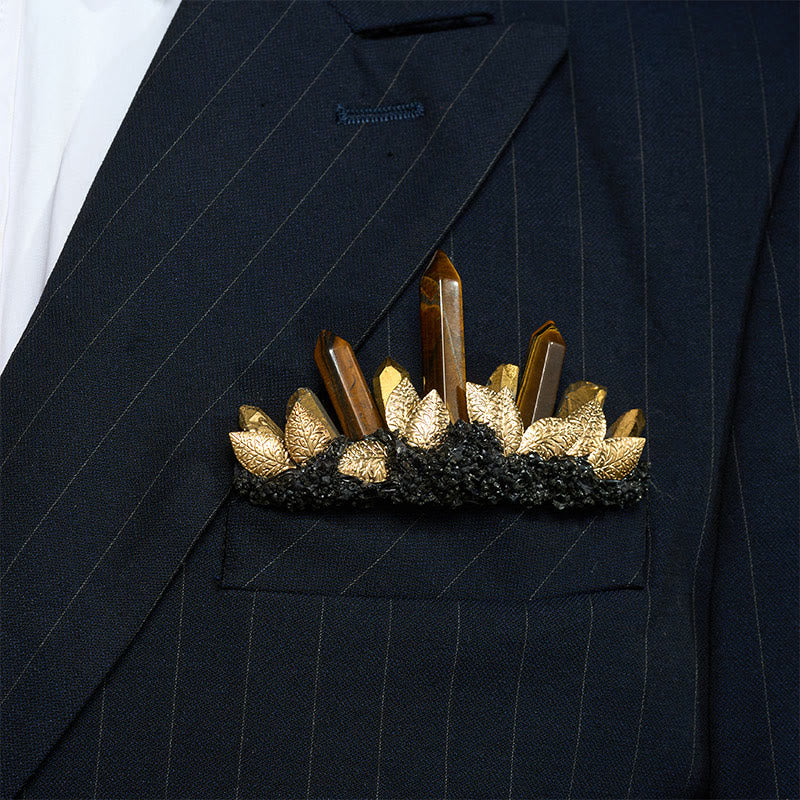 Handmade Groom's Pocket Boutonniere & Bride's Crystal Hair Comb Bundle Set - image 1