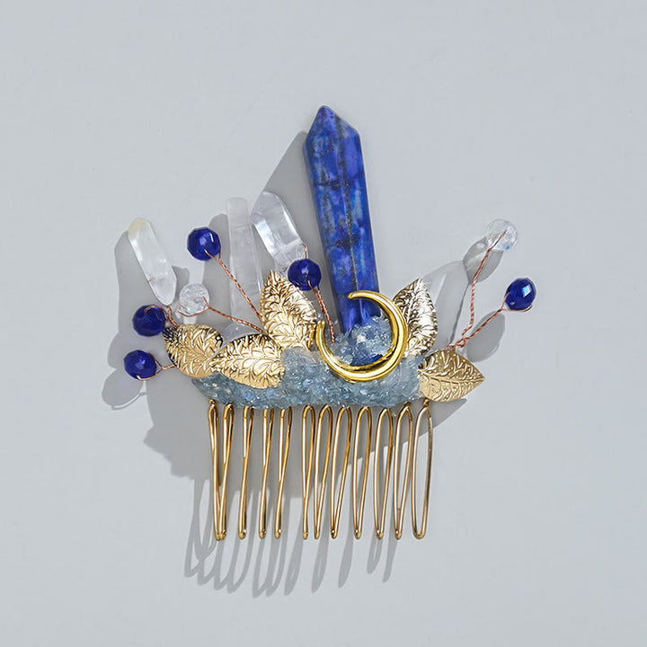 Women's Enchanted Real Crystal Leaf Detailed Hair Comb - image 3