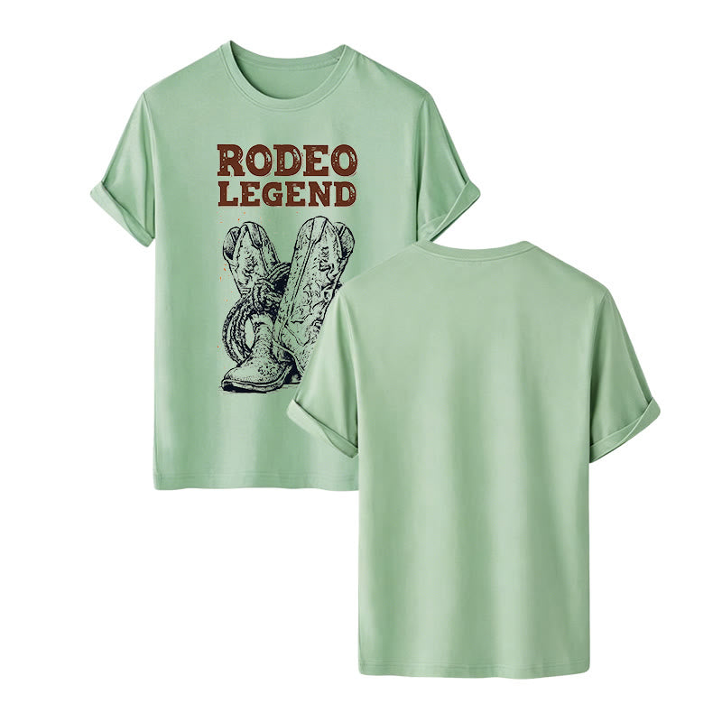 Rodeo Legend Cowboy Boots & Cactus Print Crew Neck T-shirt - Green - 2XL - image 12