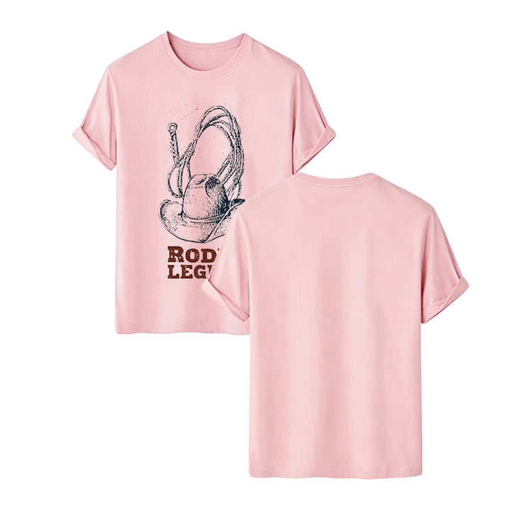 Cowboy Hat & Lasso Print Rodeo Legend Western T-shirt - Pink - 2XL - image 10