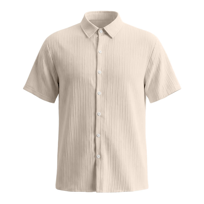 Men's Cotton Linen Striped Jacquard Casual Shirt - image 36