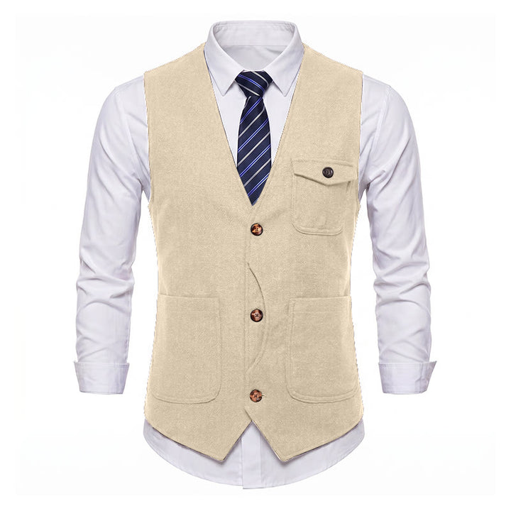 Men's American Vintage Herringbone Wrinkle Resistant Suit Vest - image 30