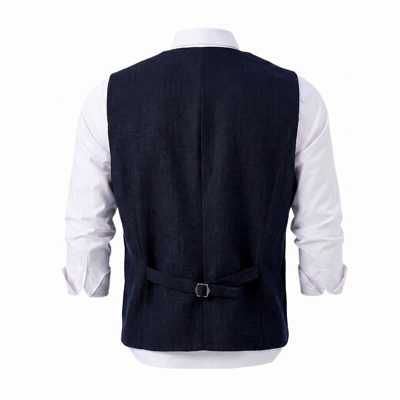 Men's American Vintage Herringbone Wrinkle Resistant Suit Vest - image 23