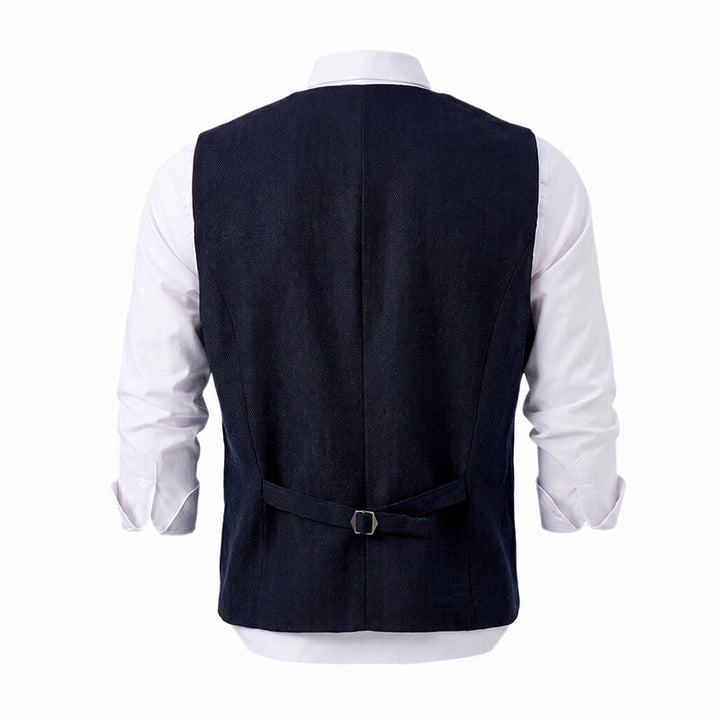 Men's American Vintage Herringbone Wrinkle Resistant Suit Vest - image 23