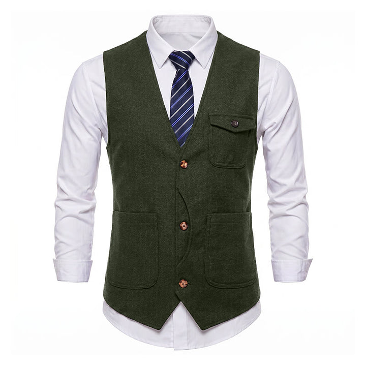 Men's American Vintage Herringbone Wrinkle Resistant Suit Vest - image 32