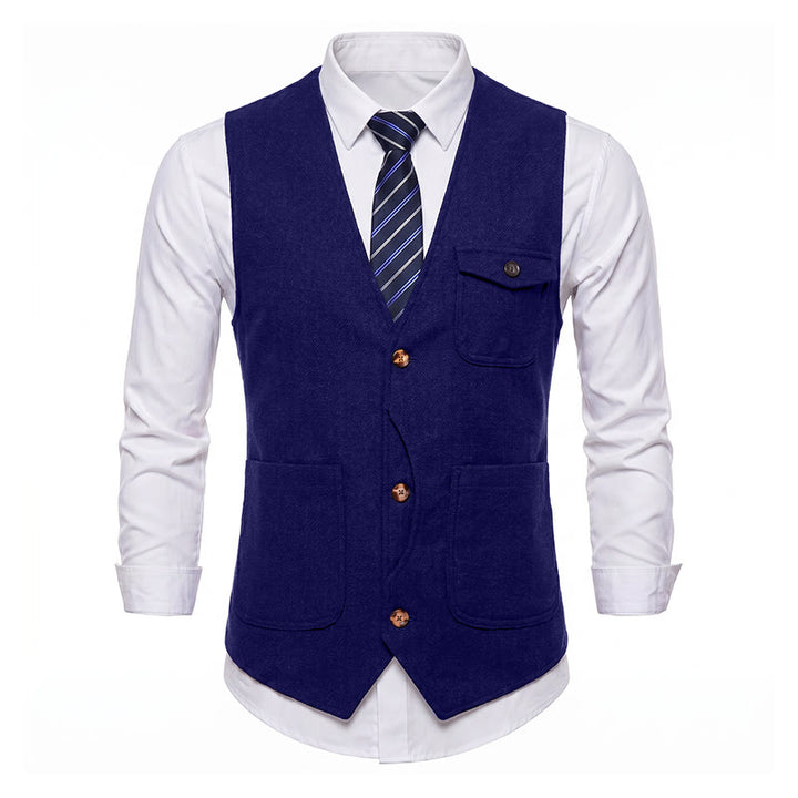 Men's American Vintage Herringbone Wrinkle Resistant Suit Vest - image 34