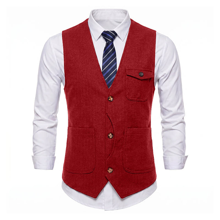 Men's American Vintage Herringbone Wrinkle Resistant Suit Vest - image 28