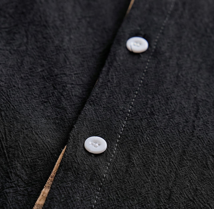 Men's Vintage Style Plaid Patchwork Cotton Shirt - image 10