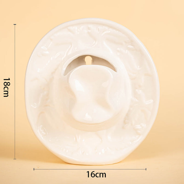 Cowboy Hat Ceramic Wall Vase - image 3