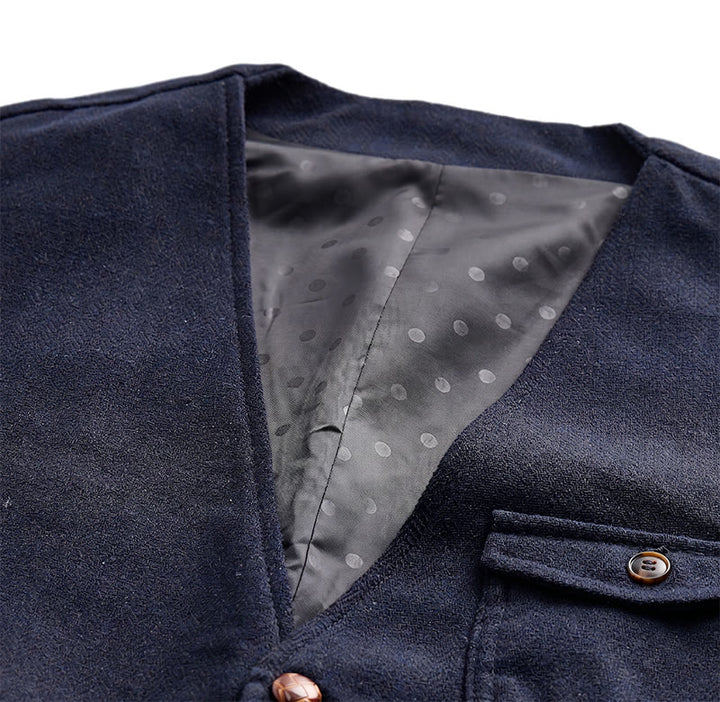 Men's American Vintage Herringbone Wrinkle Resistant Suit Vest - image 17