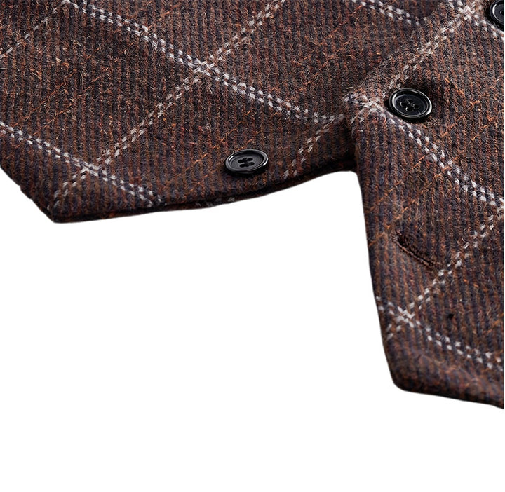 Men's Notch Lapel Plaid Party Daily Suit Vest - image 12