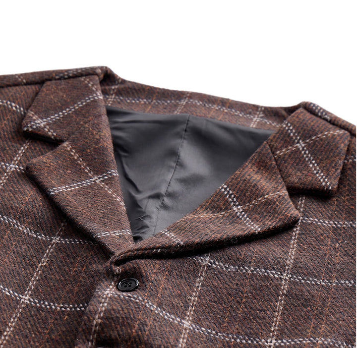 Men's Notch Lapel Plaid Party Daily Suit Vest - image 7