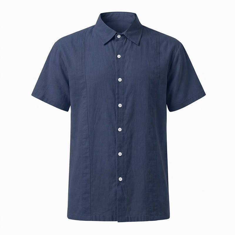 Men's Minimalist Solid Ramie Breathable Summer Casual Cotton Shirt - image 18