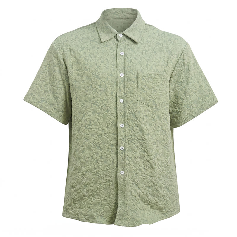 Men's Floral Holiday Summer Daily Casual Textured Cotton Shirts - image 11