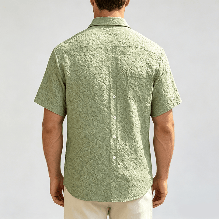 Men's Floral Holiday Summer Daily Casual Textured Cotton Shirts - image 3