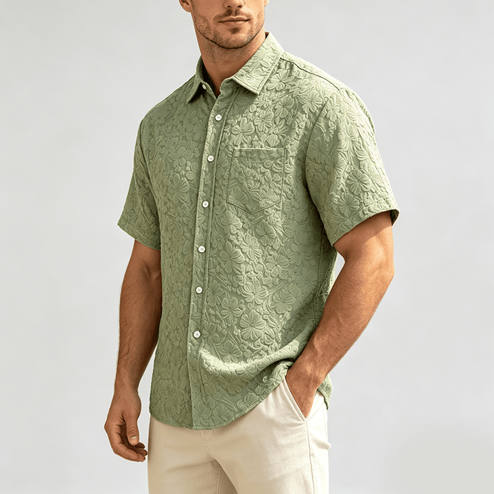 Men's Floral Holiday Summer Daily Casual Textured Cotton Shirts - image 2
