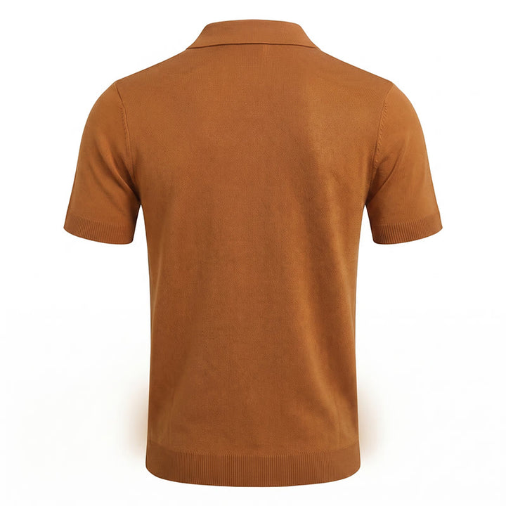 Men's Vintage Summer Block Striped Jacquard Polo Knitted Shirt - image 11
