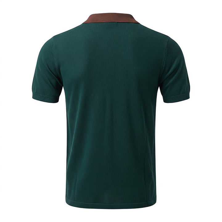 Men's Summer Color Block Spliced Stripe Knitted Shirt - image 12