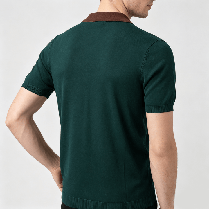 Men's Summer Color Block Spliced Stripe Knitted Shirt - image 3