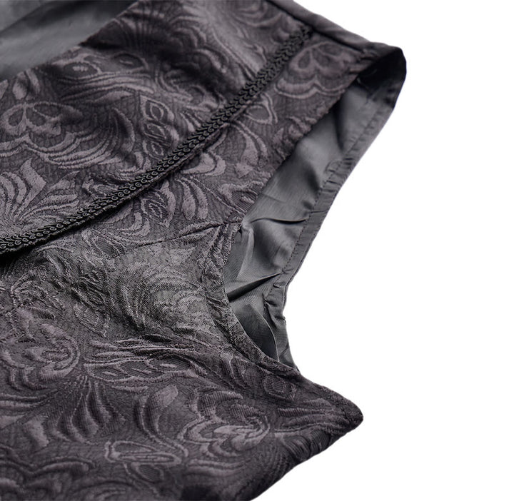 Men's Black Jacquard Double-Breasted Tuxedo Suit Vest - image 7