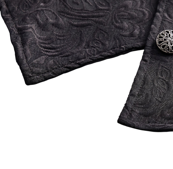 Men's Black Jacquard Double-Breasted Tuxedo Suit Vest - image 8