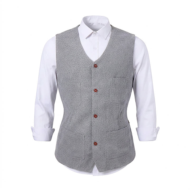 Men's Classic 4-Pocket Wool-Blend Suit Vest - image 11